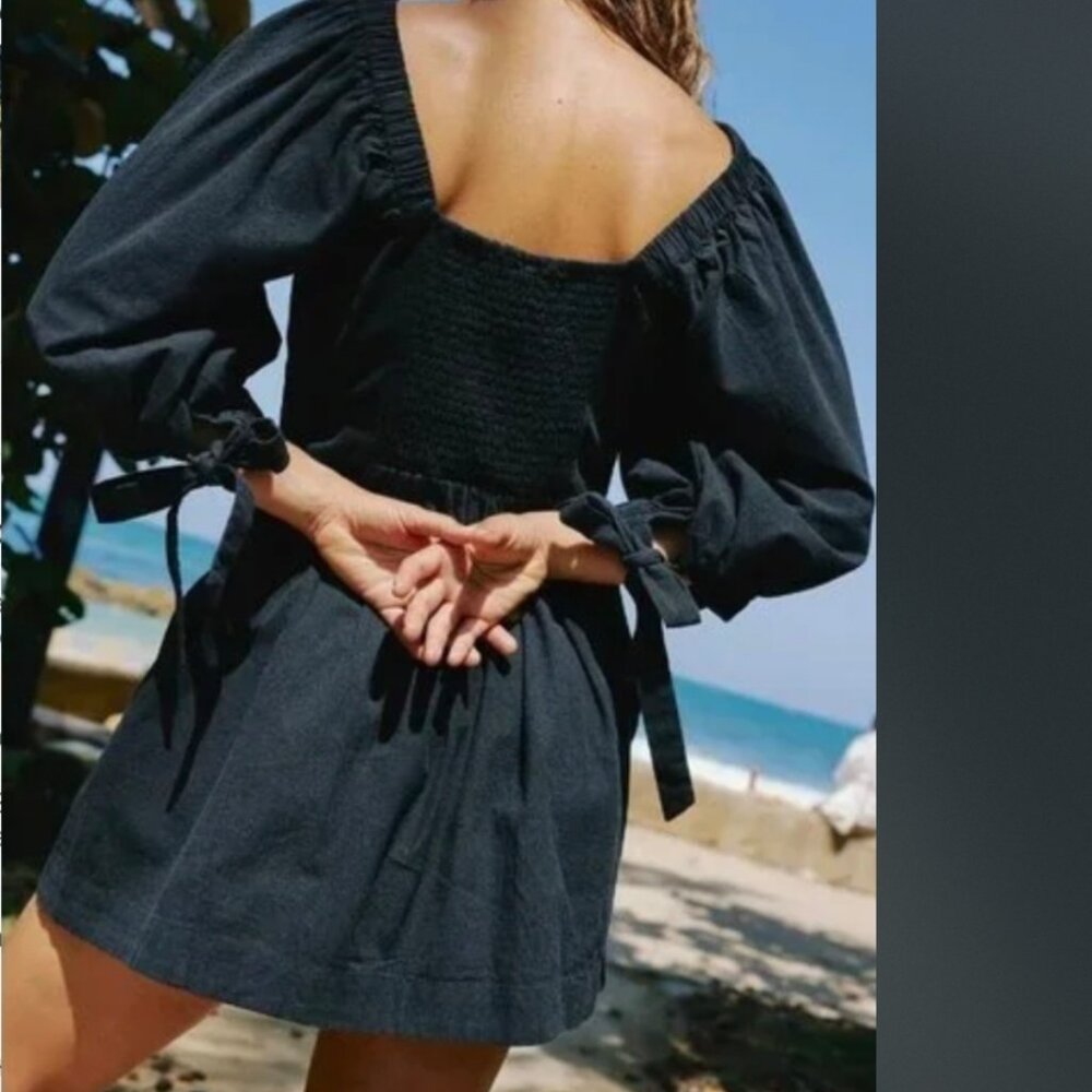 NWT Free People Cerise Mini Dress Women Casual Pintuck 3/4 Sleeve Short - Picture 4 of 4